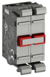 abb modular double contact block normally closed 2n/c contacts mcb-02
